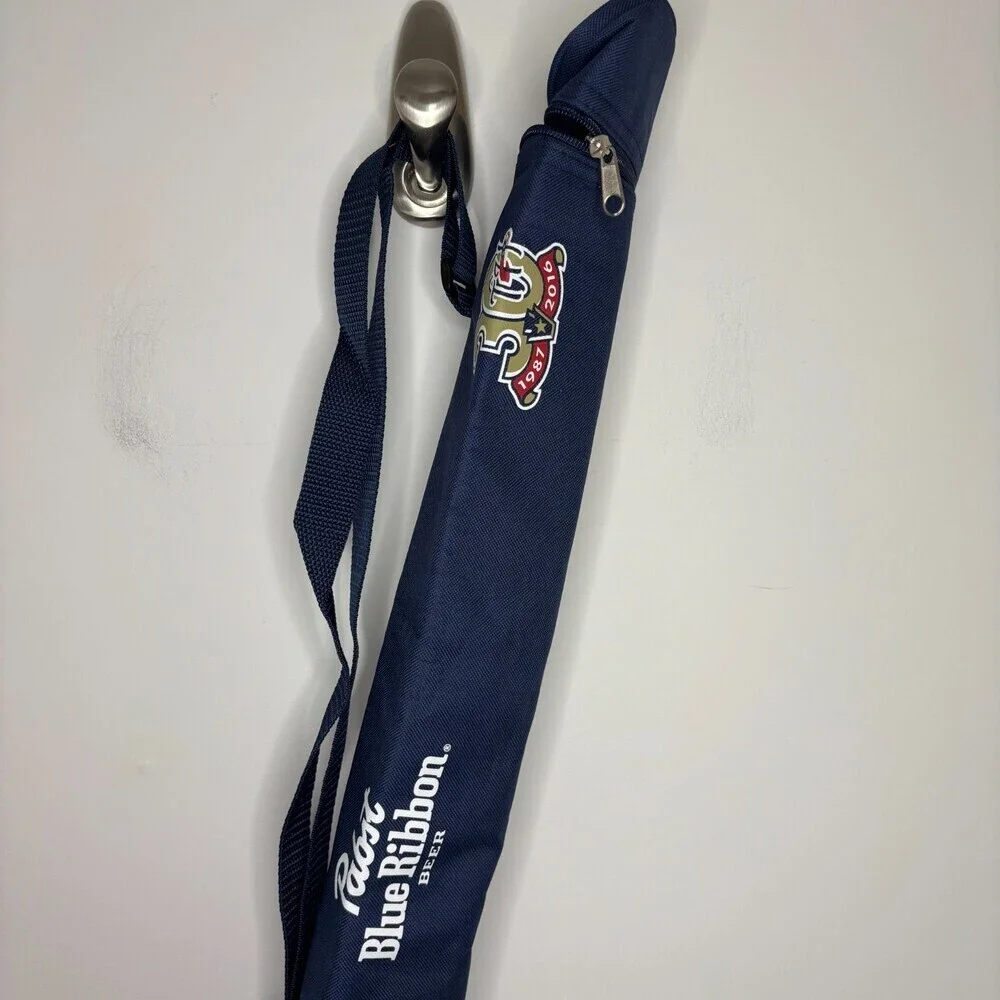 PABST Blue Ribbon NEW Portable Can Cooler Cylinder Stack Shoulder Handle Zip